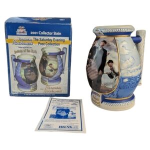 Miller Beer Stein 2001 Norman Rockwell Bottom Of The Sixth Mug Original Box COA